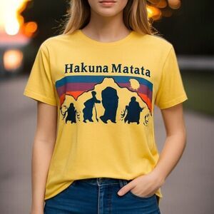 Disney The Lion King Kidcore Normcore Hakuna Matata Yellow Sunset T-Shirt